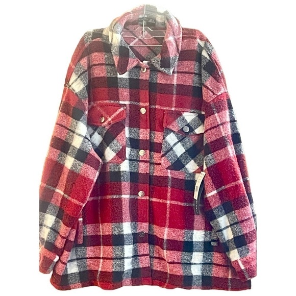 BLACK TAPE_ plaid trendy button up Jacket sizes 2X - Picture 2 of 4